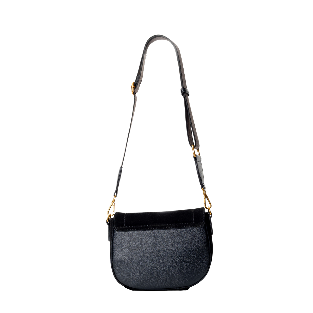 Sac à bandoulière Kylie en simili-suède Miss Caprice noir, vue de dos