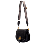 Sac à bandoulière Kylie en simili-suède Miss Caprice noir, vue de profil