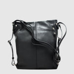 Sac convertible en cuir italien The Trend – Deux compartiments, noir, vue dos