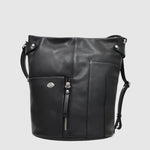 Sac convertible en cuir italien The Trend – Deux compartiments, noir, vue face