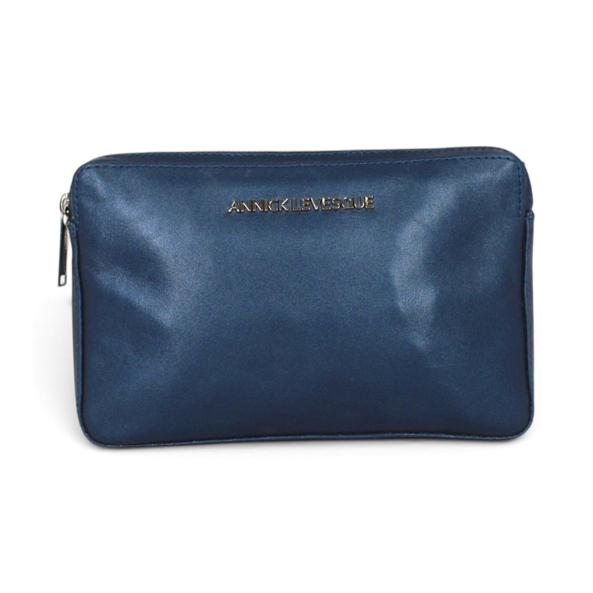 Sac Annie en cuir marine, vue de face