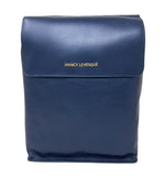 Sac à dos Antoinette en cuir marine, vue de face