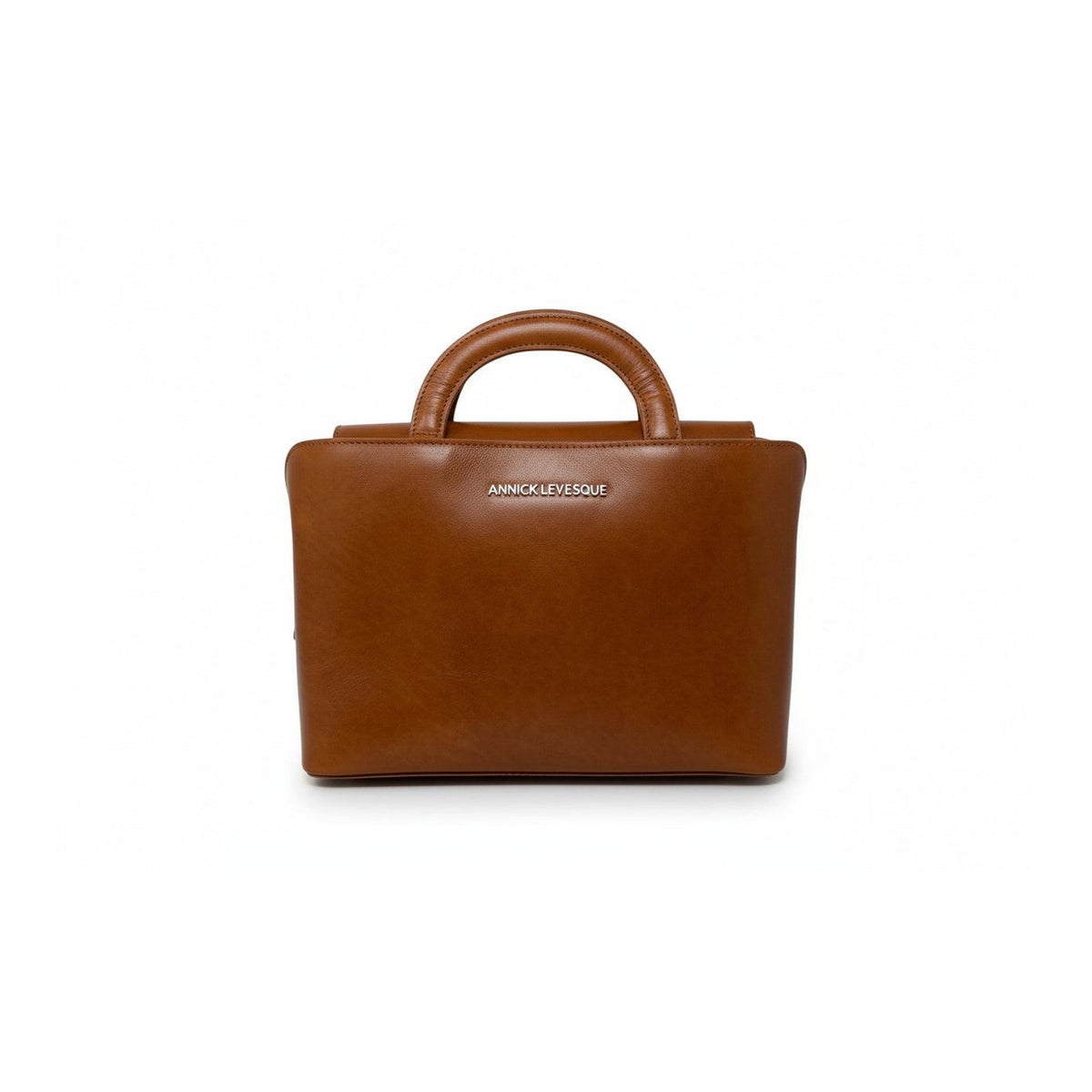 Sac Clarence moyen en cuir cognac, vue du produit