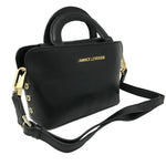 Sac Clarence en cuir noir, vue de trois quarts