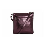Sac à bandoulière Gisèle en cuir aubergine, vue du produit