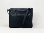 Sac à bandoulière Gisèle petit en cuir noir, vue de face