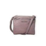 Sac à bandoulière Gisèle en cuir rose, vue de face