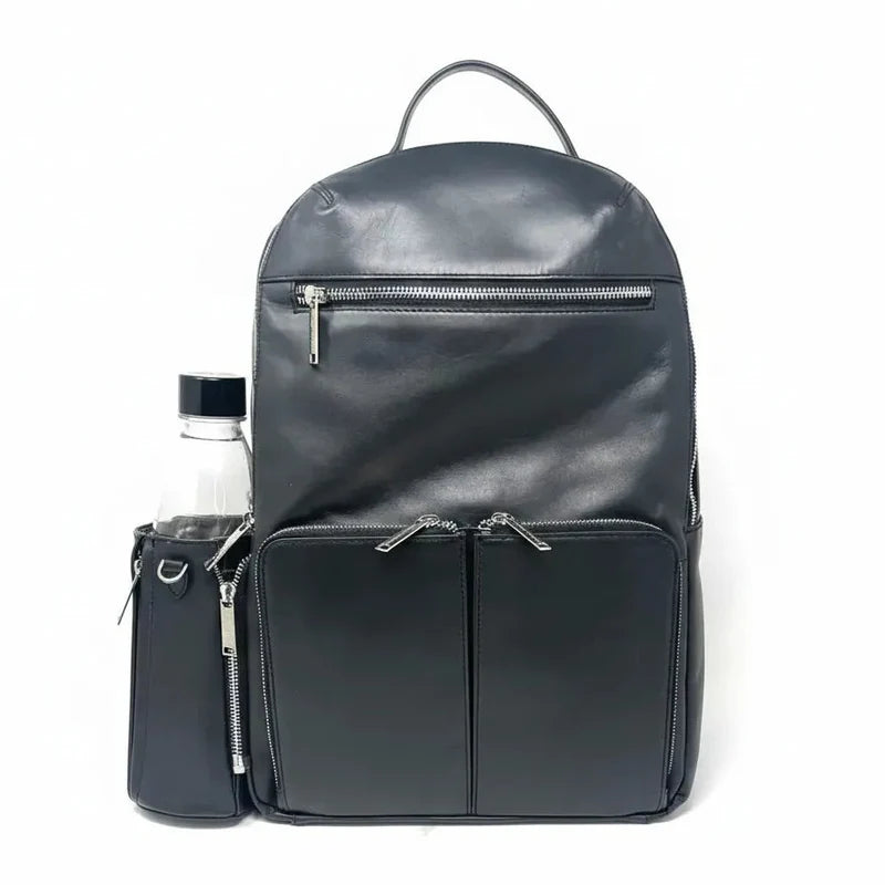 Sac à dos Ralph en cuir noir – vue arrière