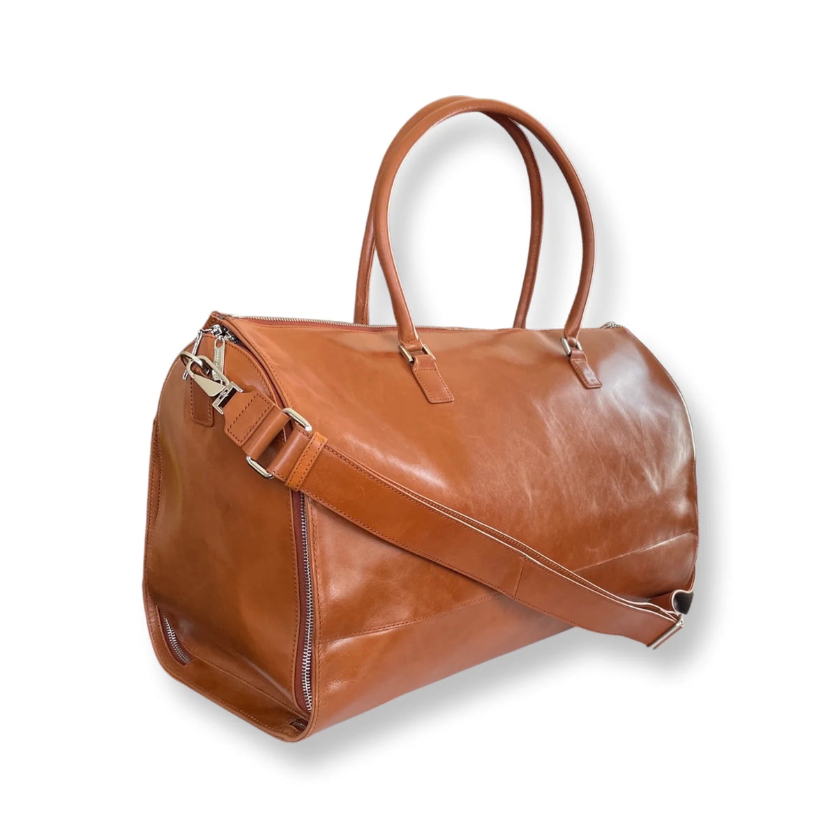 Sac de voyage Frederick en cuir cognac – autre vue
