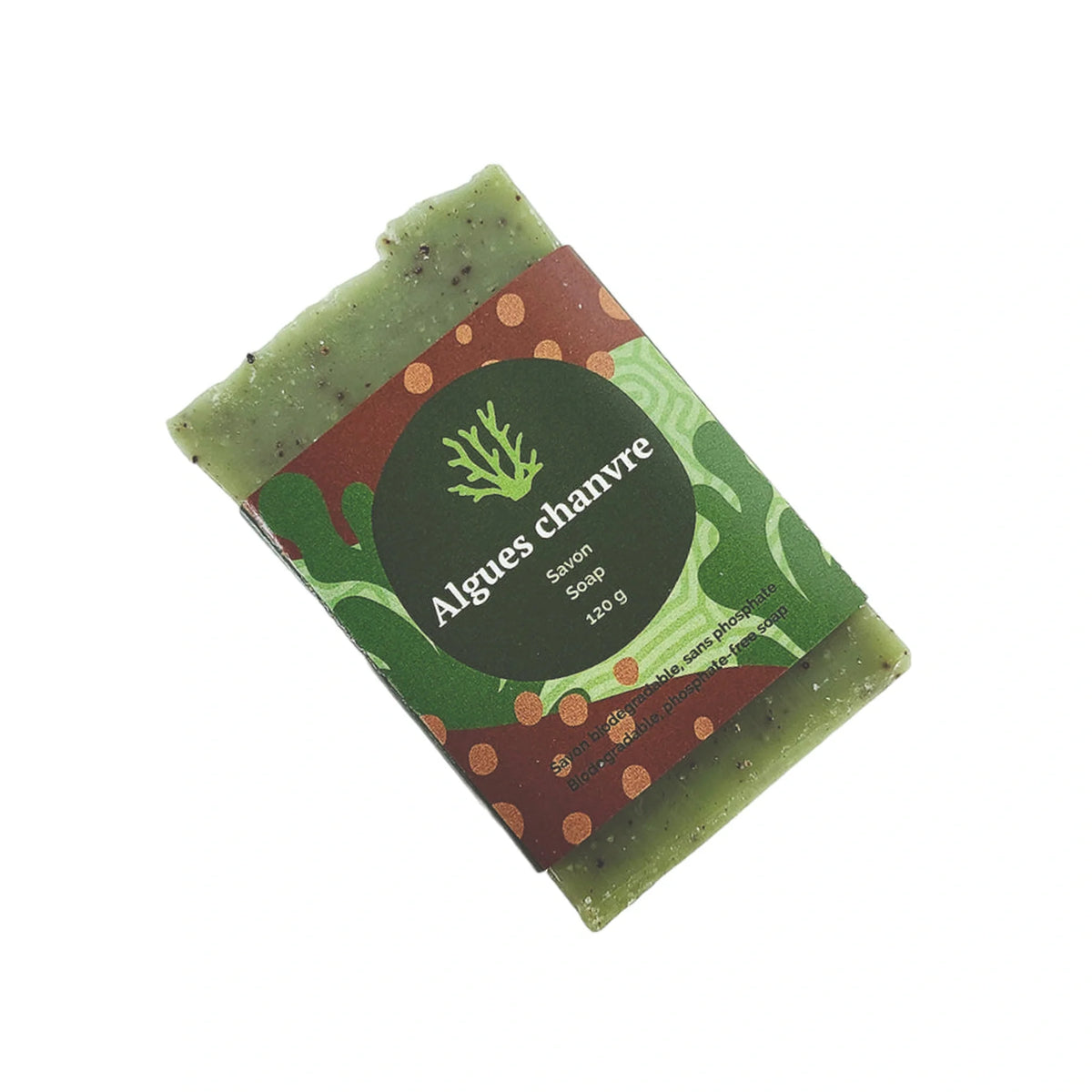 Savon à l’huile d’olive – Algues et chanvre Histoire de bulles, présentation du produit
