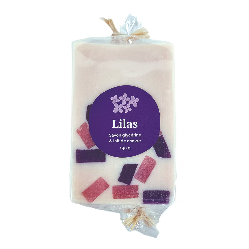 Savon au lait de chèvre – Lilas Histoire de bulles, présentation du produit