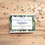 Savon à l’eucalyptus dans son emballage vert et blanc