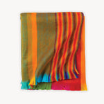 Jeté Sunrise en mélange d’alpaga – Rayures multicolores – Pokoloko