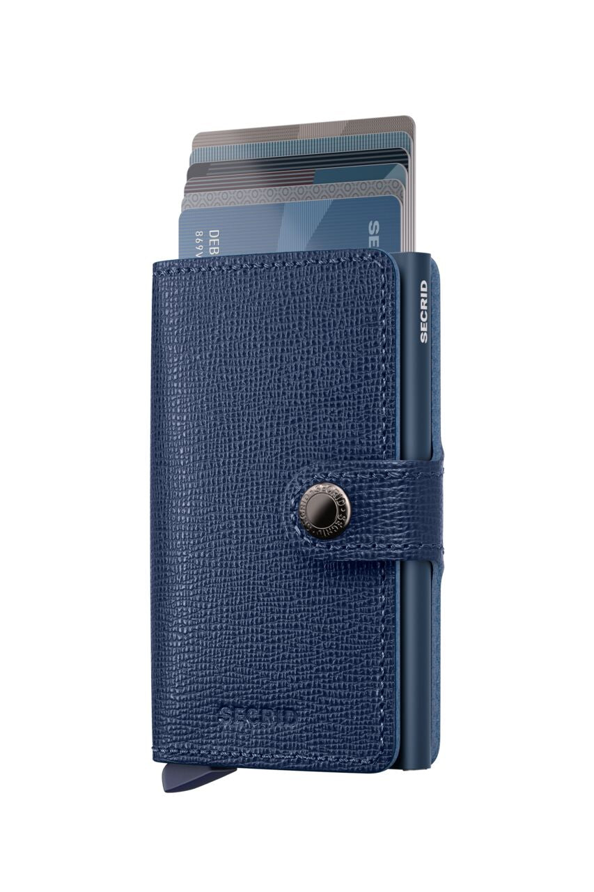 Portefeuille Miniwallet Crisple Secrid bleu marine, cartes sorties