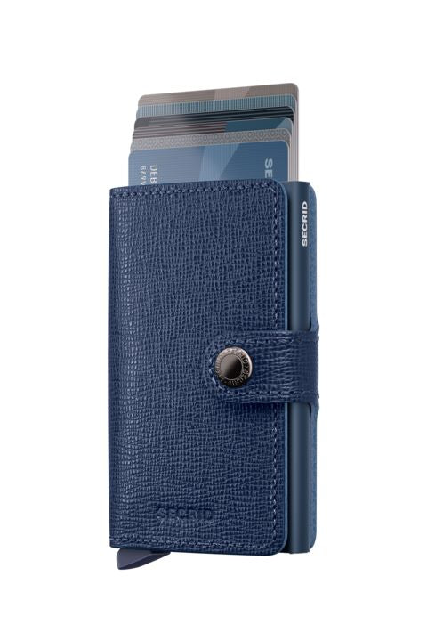 Portefeuille Miniwallet Crisple Secrid bleu marine, cartes sorties