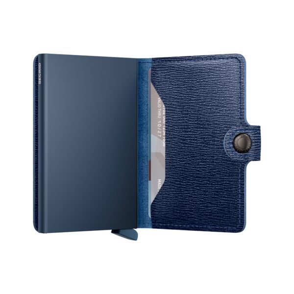 Portefeuille Miniwallet Crisple Secrid bleu marine, vue déployée