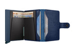 Portefeuille Miniwallet Crisple Secrid bleu marine, vue ouverte