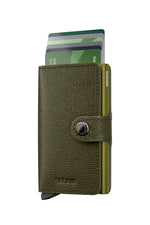 Portefeuille Miniwallet Crisple Secrid vert kelp, cartes sorties