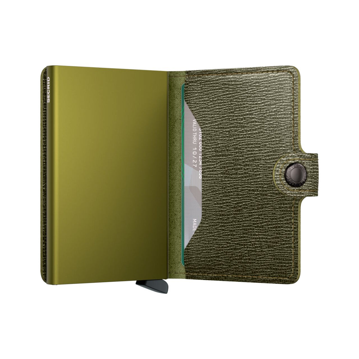 Portefeuille Miniwallet Crisple Secrid vert kelp, vue déployée
