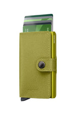 Portefeuille Miniwallet Crisple Secrid vert lime, cartes sorties