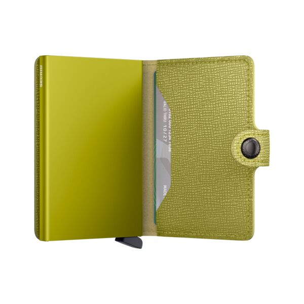 Portefeuille Miniwallet Crisple Secrid vert lime, vue déployée