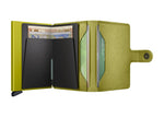 Portefeuille Miniwallet Crisple Secrid vert lime, vue ouverte