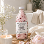 Sels de bain – Pivoine & feuille d’olivier – 470 g de Dot & Lil – présentation du produit