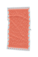 Serviette de plage Solem Autour du monde XL, verso corail à motifs