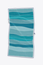 Serviette de plage Solem Azur XL, verso à vagues bleues