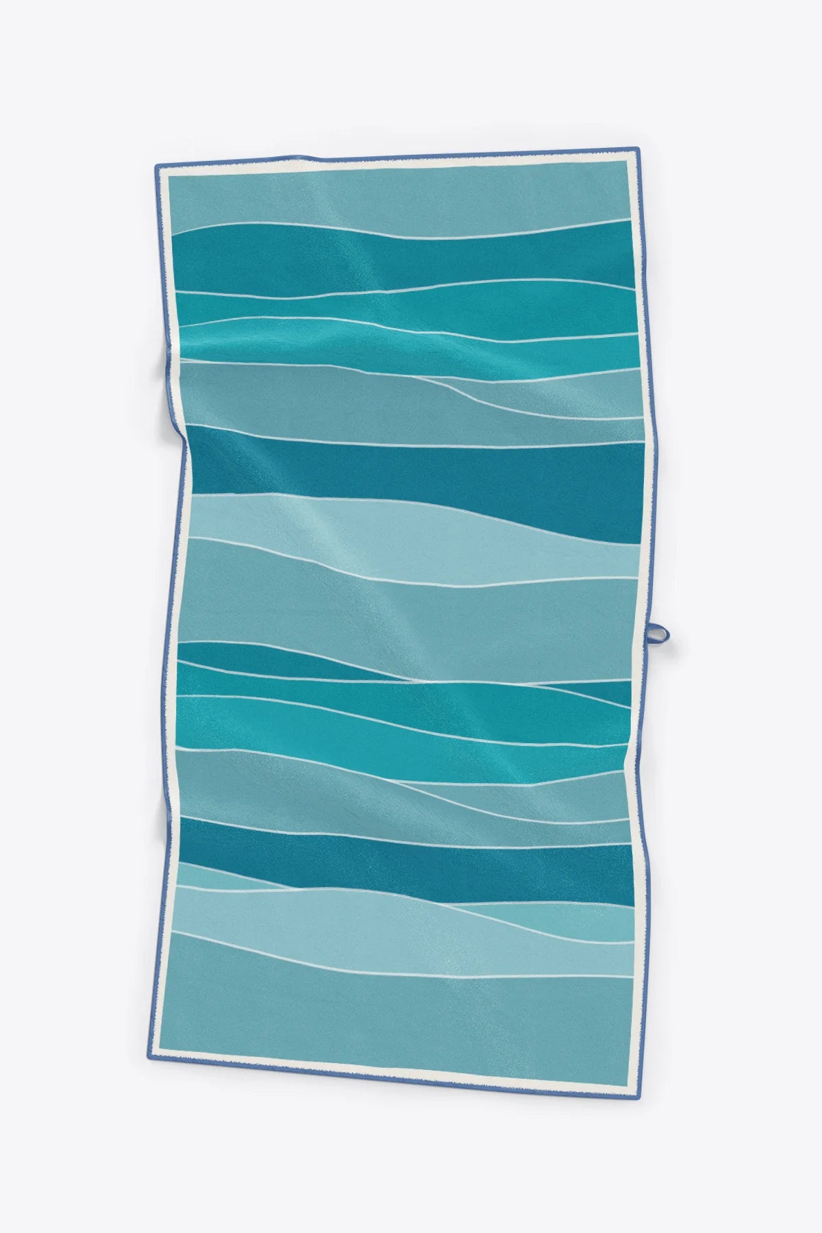 Serviette de plage Solem Azur XL, verso à vagues bleues