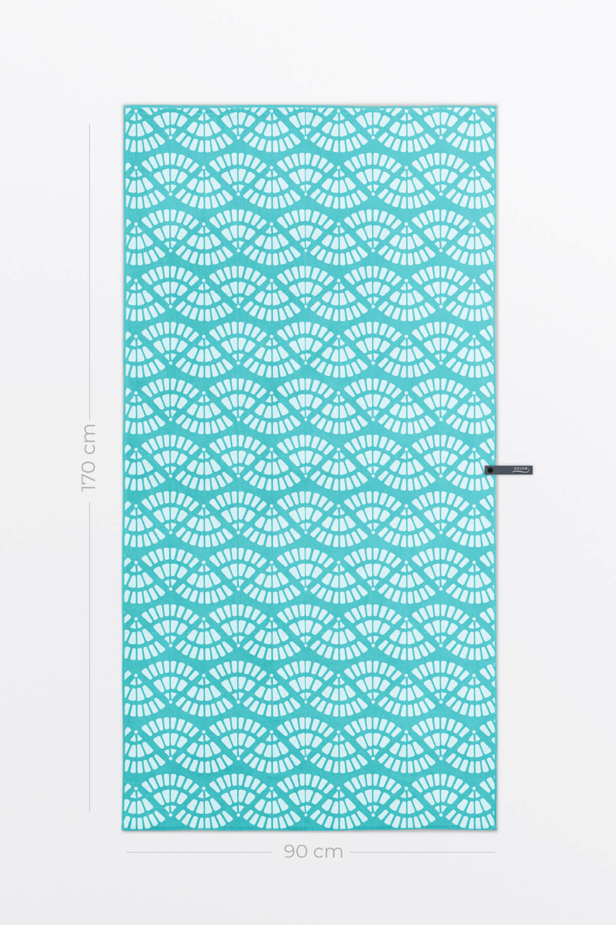 Serviette de plage Solem Brise tropicale XL, verso à motifs turquoise