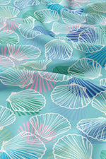 Serviette de plage Solem Coquilluxe XL, détail du motif de coquillages