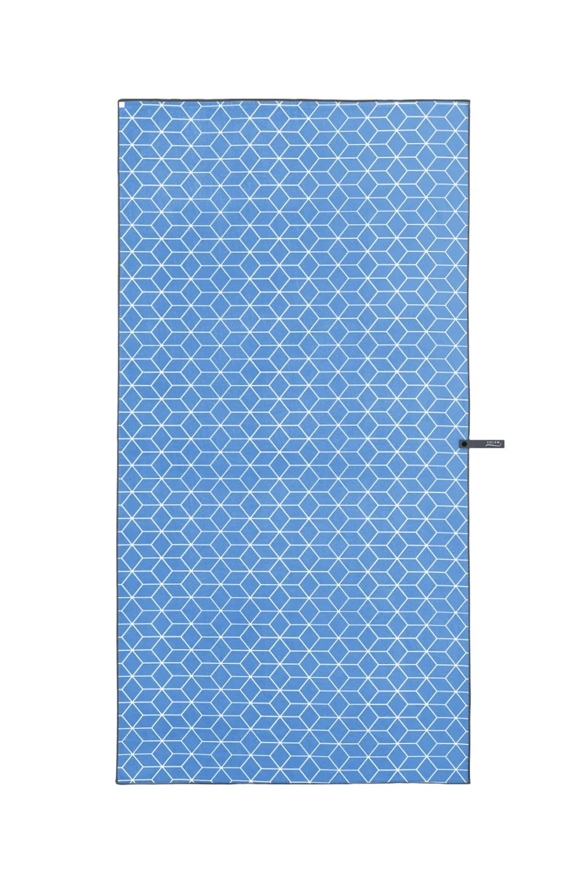 Serviette de plage Solem Coquilluxe XL, verso à motifs bleus