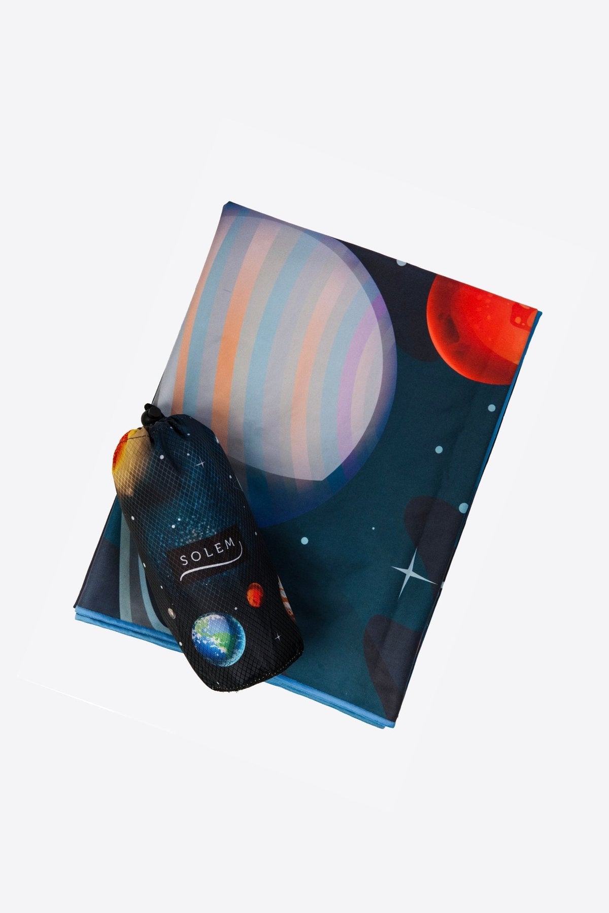 Serviette de plage Solem Galaxie XL, serviette pliée avec pochette