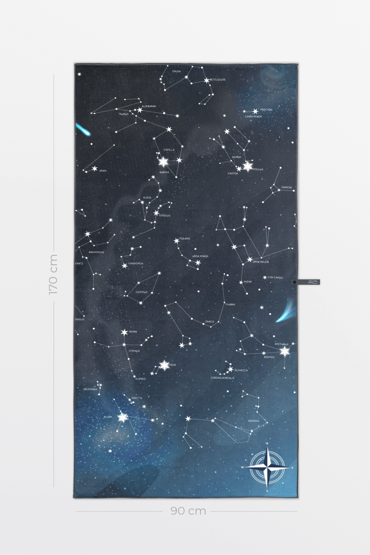 Serviette de plage Solem Galaxie XL, verso à constellations