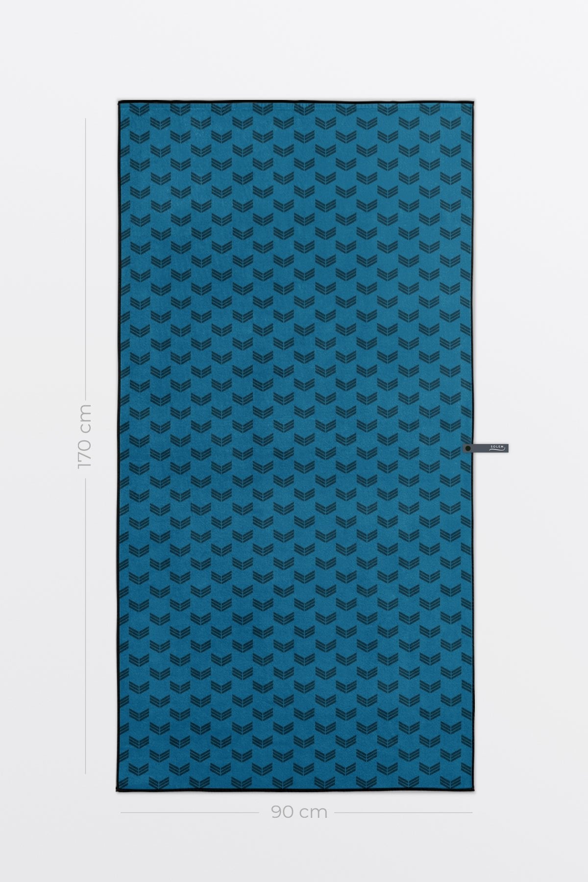 Serviette de plage Solem L’Athlétique XL, verso à motifs bleus