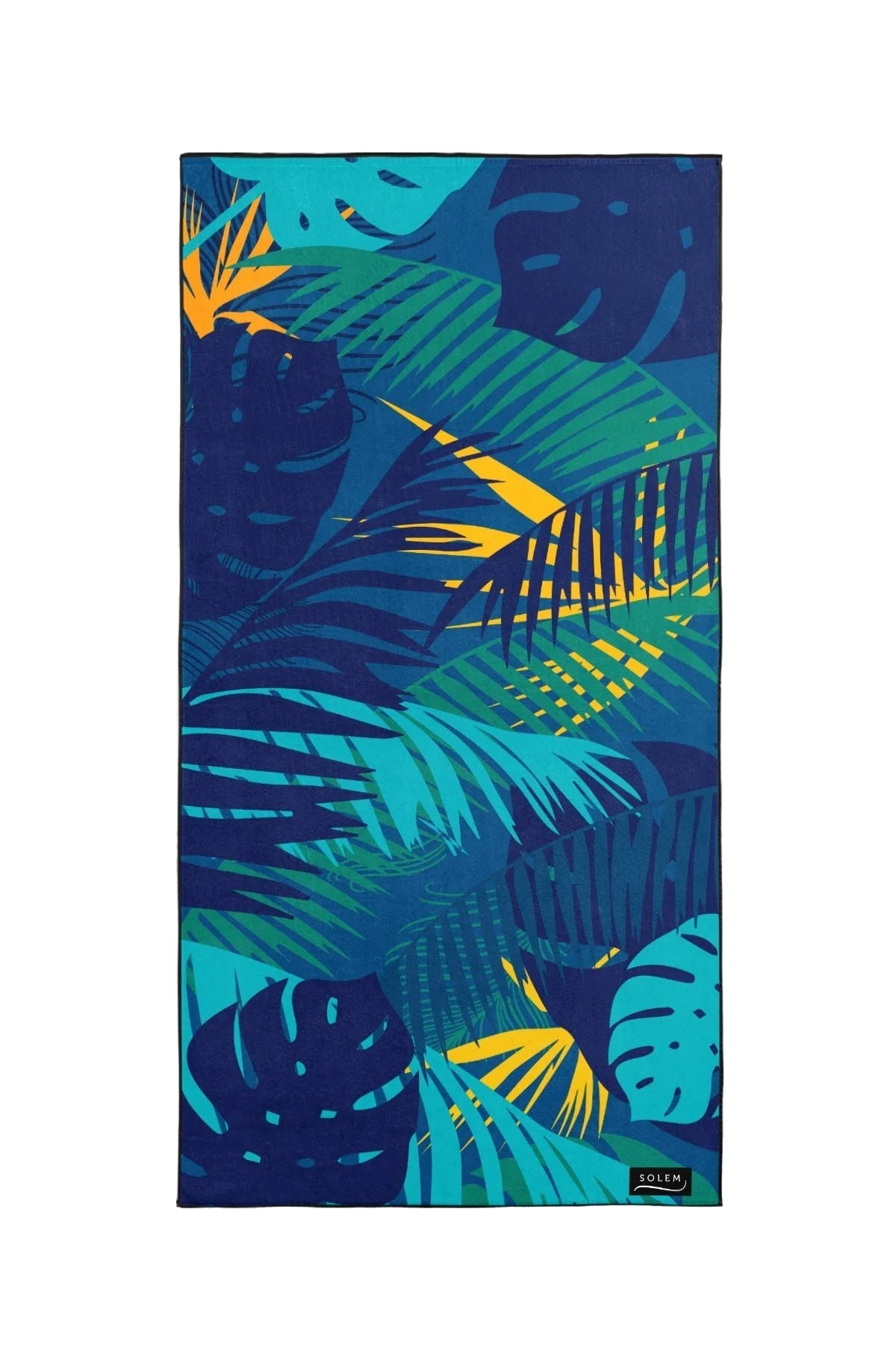 Serviette de plage Solem Panachée XL, recto à feuillage tropical