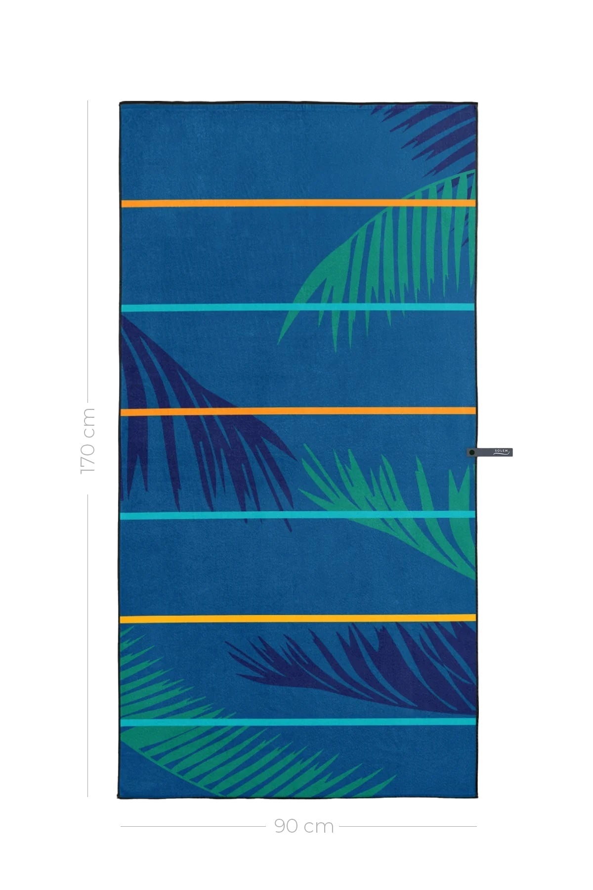 Serviette de plage Solem Panachée XL, verso à lignes et feuillage