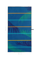 Serviette de plage Solem Panachée XL, verso à lignes et feuillage