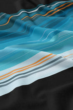 Serviette de sport Solem L’Athlétique, détail des lignes colorées