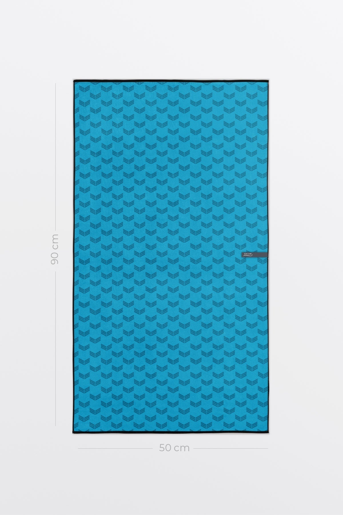 Serviette de sport Solem L’Athlétique, verso à motifs bleus