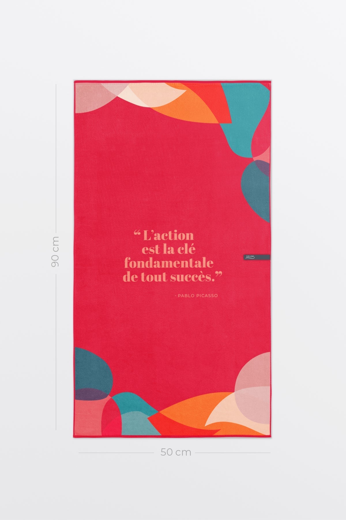Serviette de sport Solem L’Inspirante, verso avec message inspirant