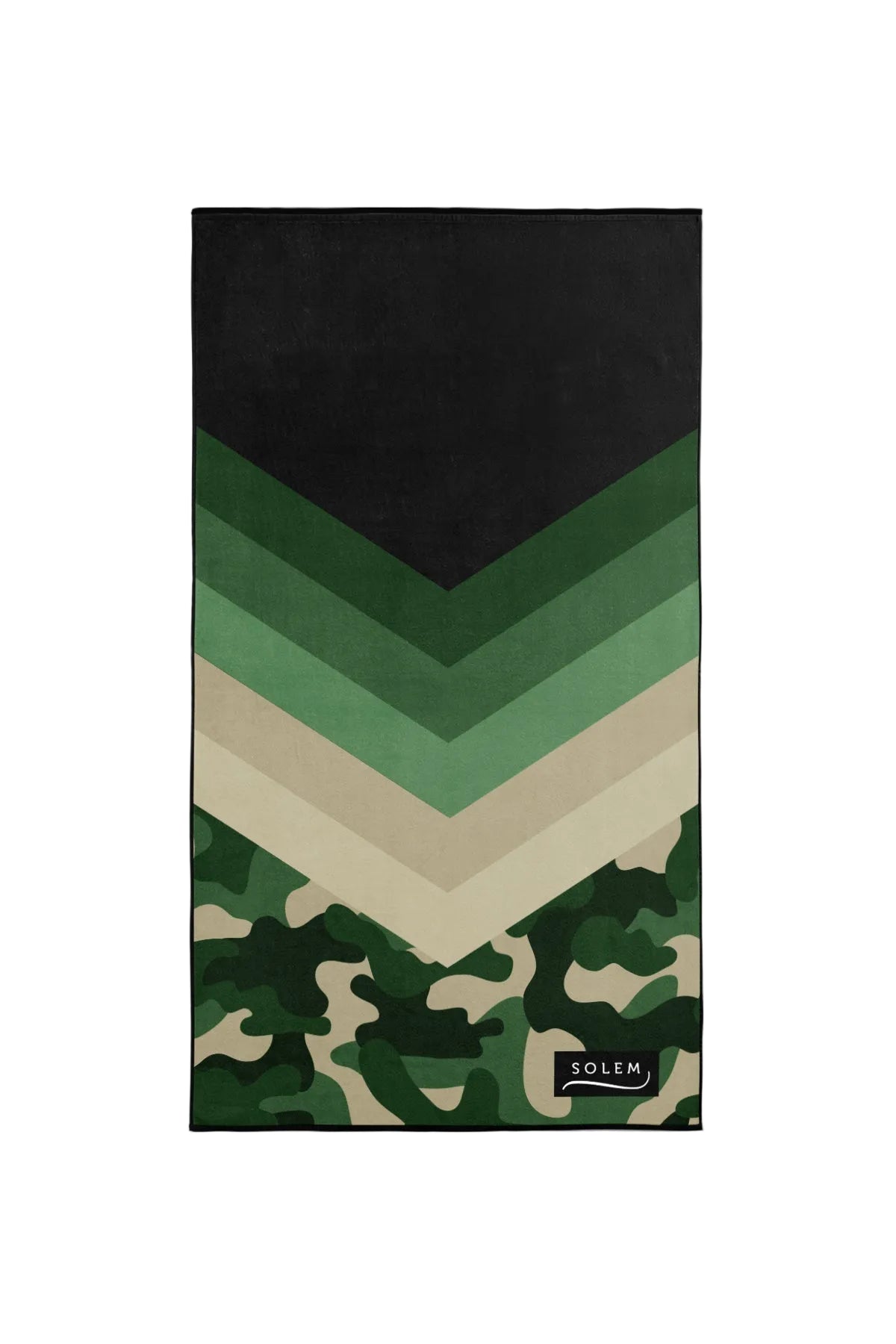 Serviette de sport Solem La Camo, recto à chevrons et camouflage