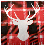 Serviettes de table Cerf et carreaux – 12 pièces