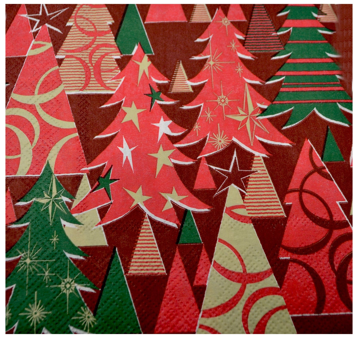 Serviettes de table Sapins rouges – 12 pièces