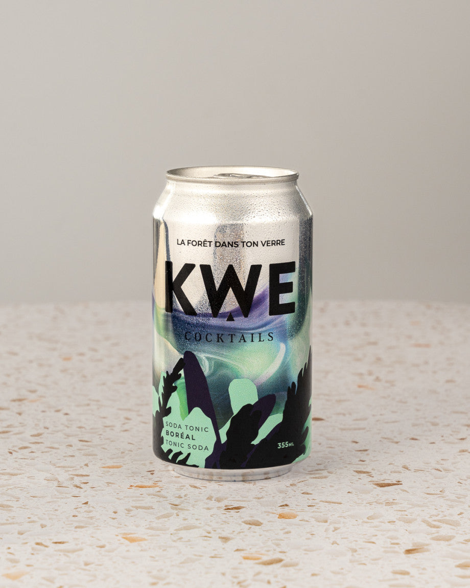 Soda tonique Boréal KWE, canette de 355 ml, vue avant