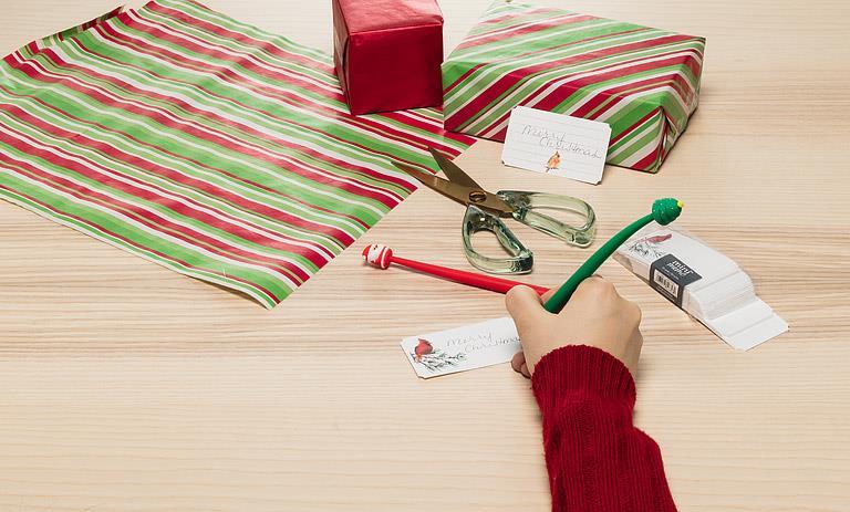 Stylo fantaisie de Noël Abbott — mise en situation