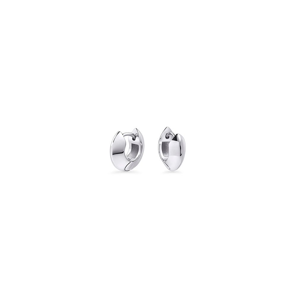 Petites boucles d’oreilles argentées arrondies