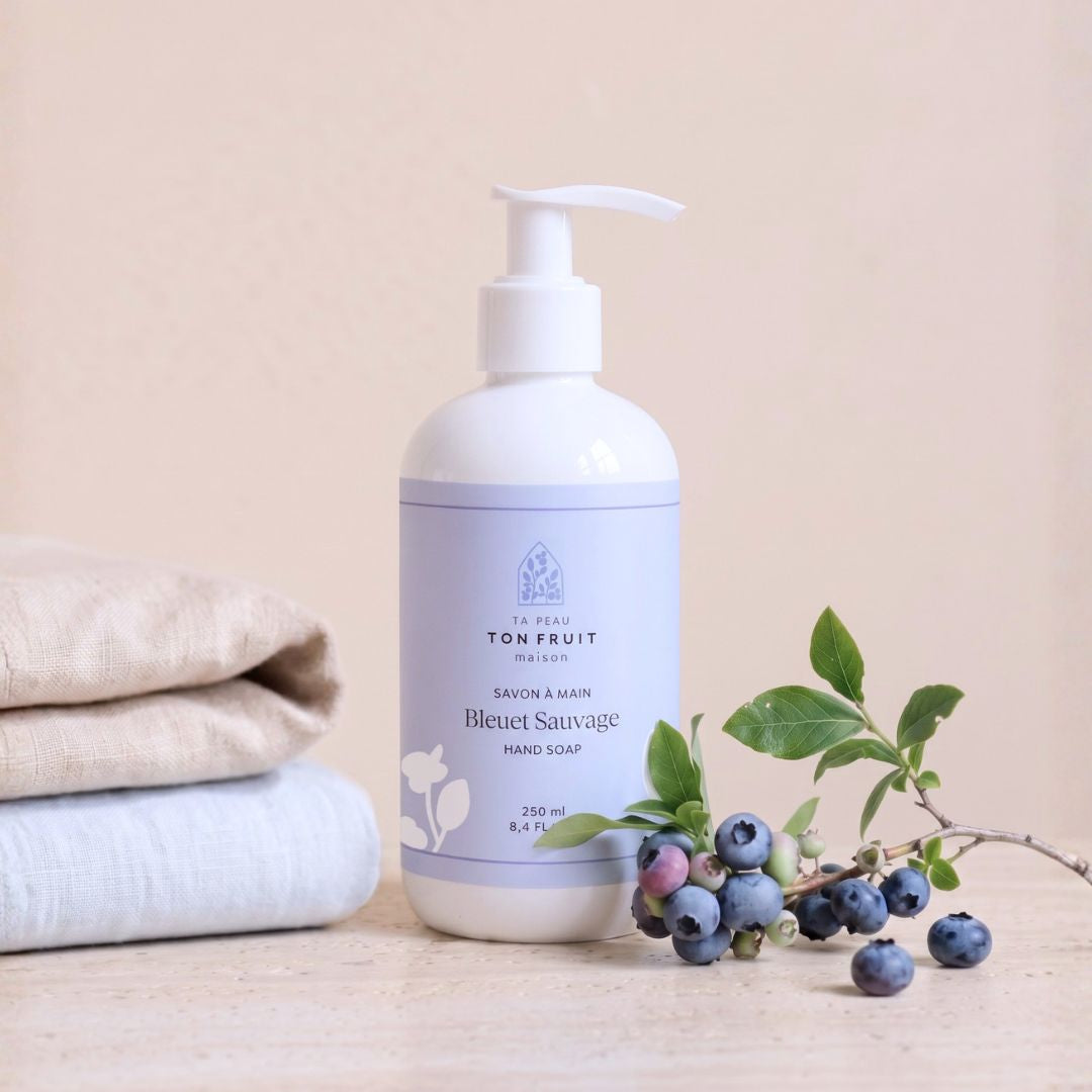 Savon à mains Bleuet sauvage de Ta peau, ton fruit, flacon-pompe de 250 ml