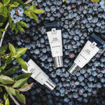 Tubes de soin pour les lèvres Gourmand sur des bleuets — Ta peau, ton fruit